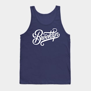 Brooklyn Cursive (White) Tank Top